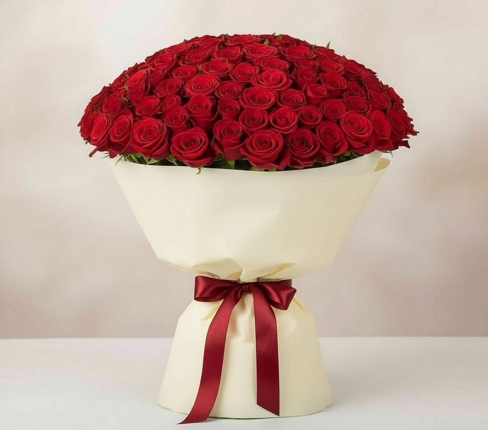 Букет 101 Красная роза Милано в Тобольске