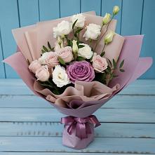 Букет цветов из:  Розы и Лизиантусы #REPLACE_PRED# Тобольске