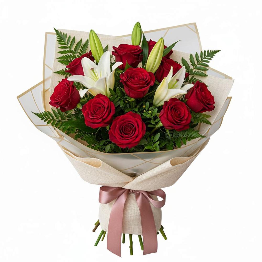 Букет цветов из: Лилии и Розы в Тобольске