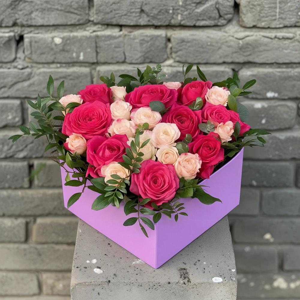 Цветочная композиция из Розы в коробке в Тобольске