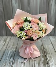 Букет цветов из:  Гвоздики, Розы и Хризантемы в Тобольске