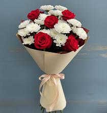 Букет цветов из:  Розы и Хризантемы #REPLACE_PRED# Тобольске