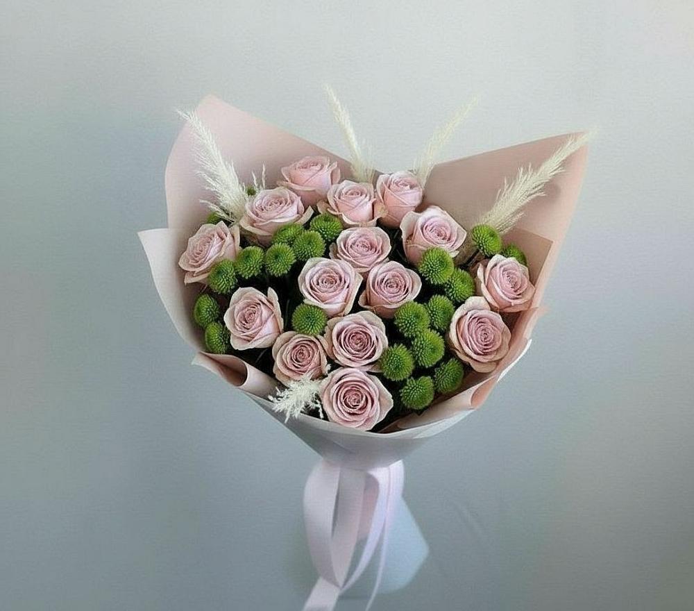 Букет цветов из: Розы и Хризантемы в Тобольске