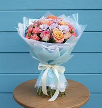 Букет цветов из:  Хризантемы и Розы в Тобольске